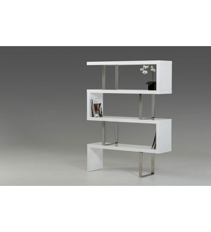 VIG Modrest Maze Modern White High Gloss Bookcase Contemporary