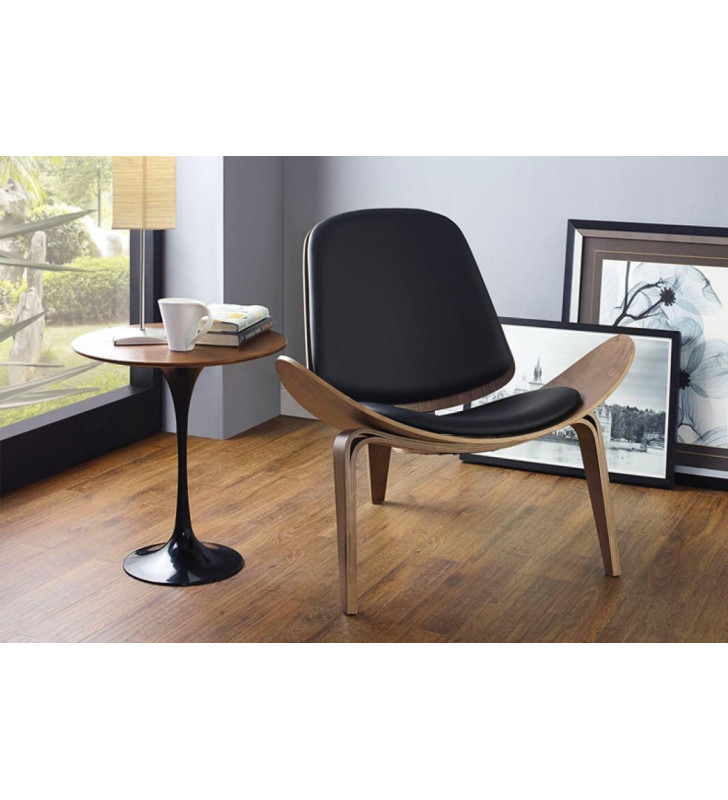VIG Modrest Warren Modern Black & Walnut Accent Chair Contemporary