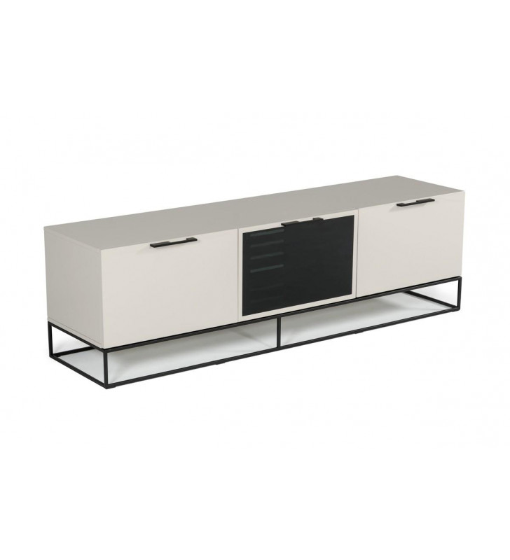 VIG Modrest Hera Modern Grey Black Gloss Finish TV Stand