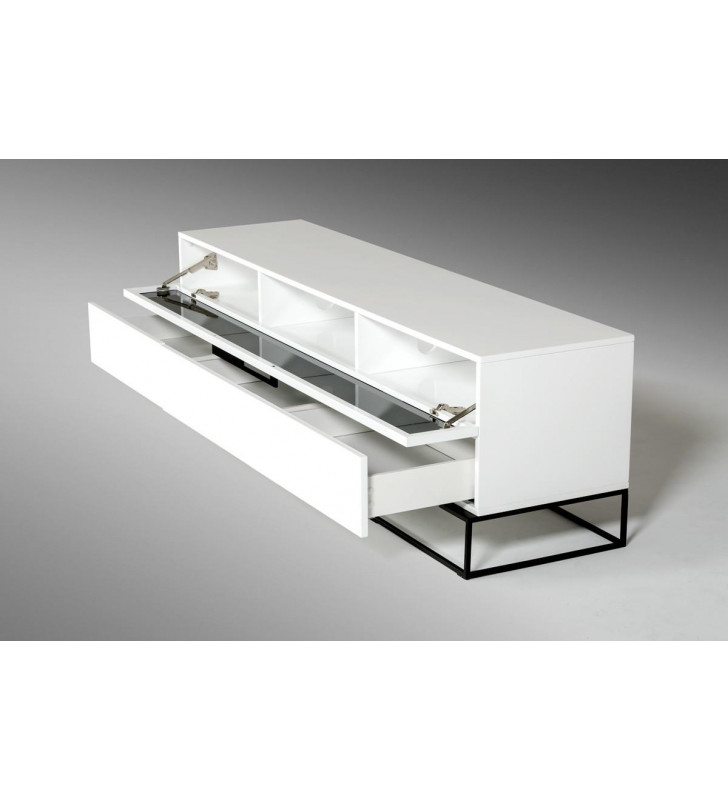 VIG Modrest Colby Modern White & Black TV Stand Contemporary