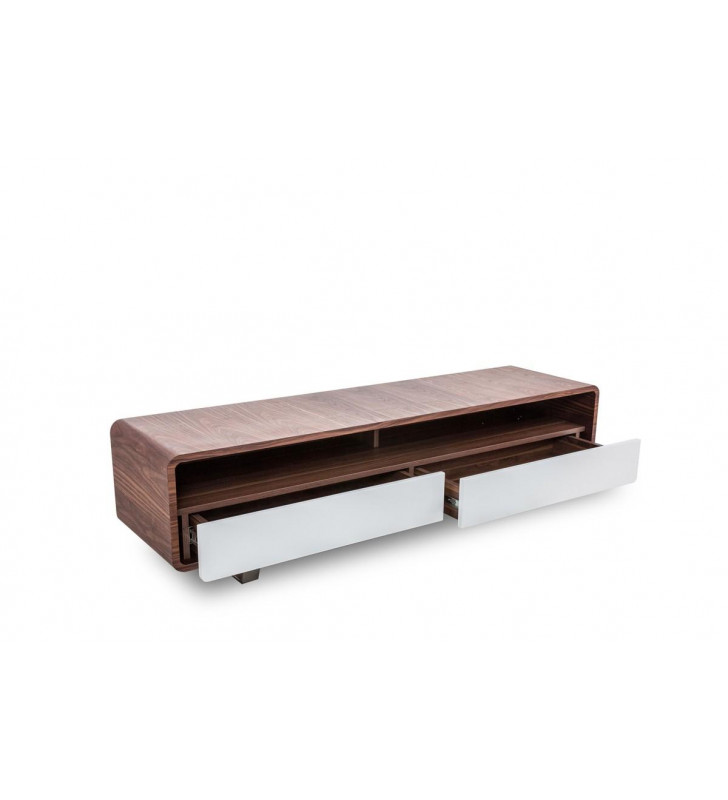 Walnut & White TV Stand VIG Modrest Avis Modern Contemporary