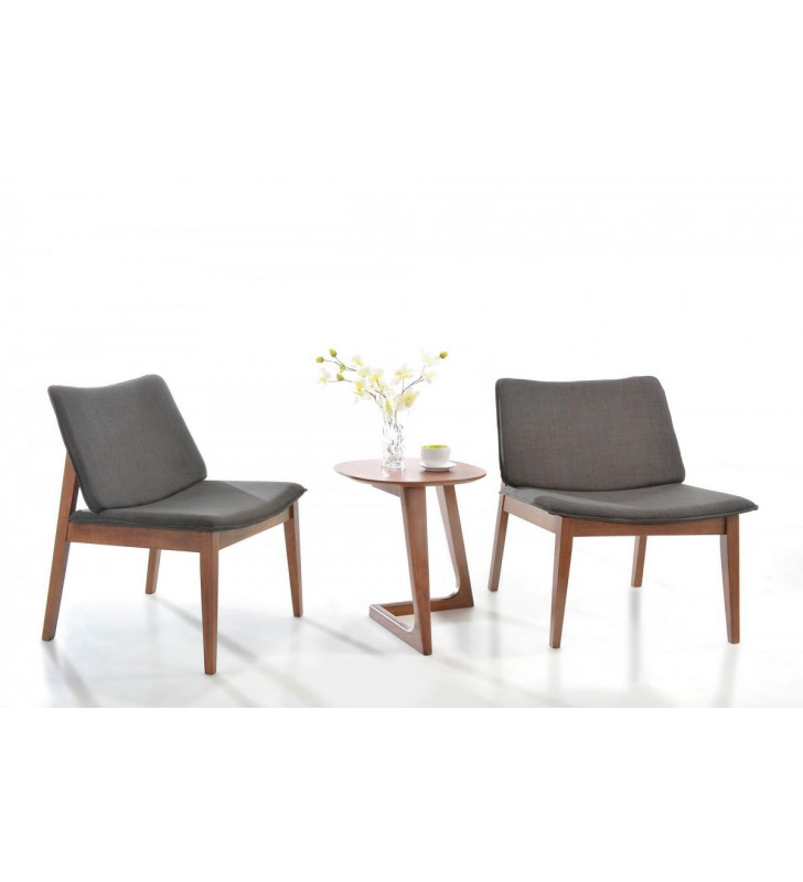 VIG Modrest Jett Modern Grey Fabric Accent Chair (Set of 2)Contemporary