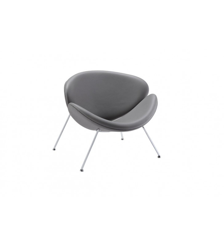 Grey Leatherette Accent Chair VIG Modrest Anais Contemporary 