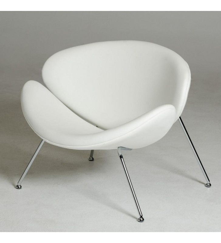 White Leatherette Accent Chair VIG Modrest Anais Contemporary 
