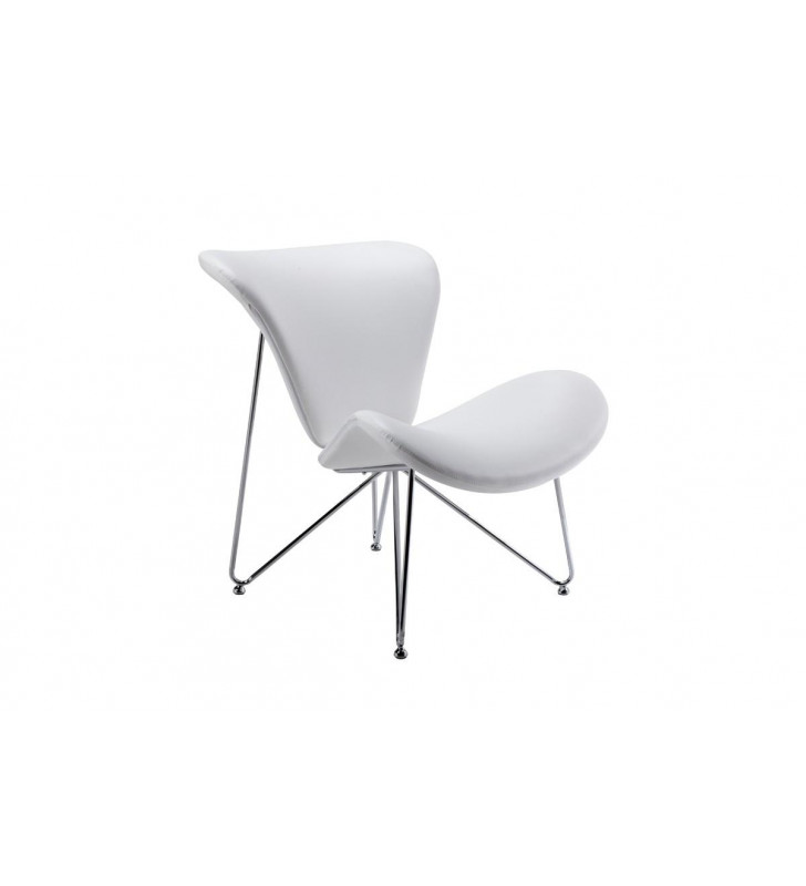 White Leatherette Accent Chair VIG Modrest Decatur Contemporary 