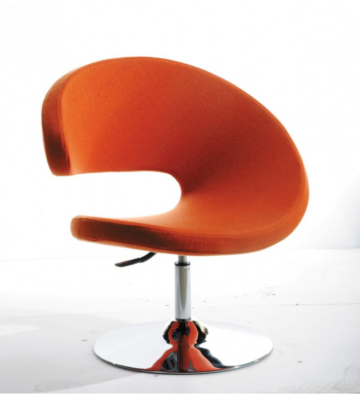 Orange Fabric Lounge Chair VIG Modrest Adara Modern Contemporary