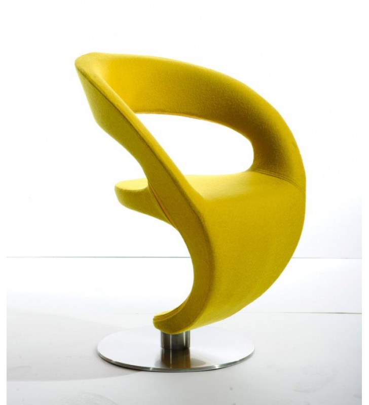 Gold Fabric Lounge Chair VIG Modrest Alya Modern Contemporary