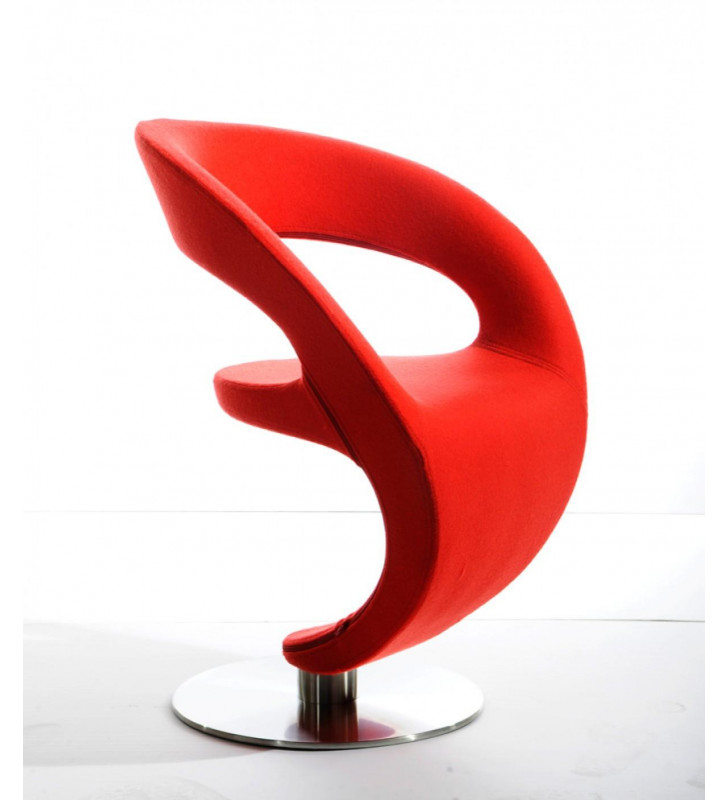 Red Orange Fabric Lounge Chair VIG Modrest Alya Modern Contemporary