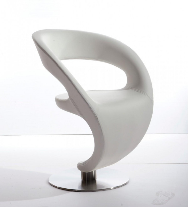 White Leatherette Lounge Chair VIG Modrest Alya Modern Contemporary