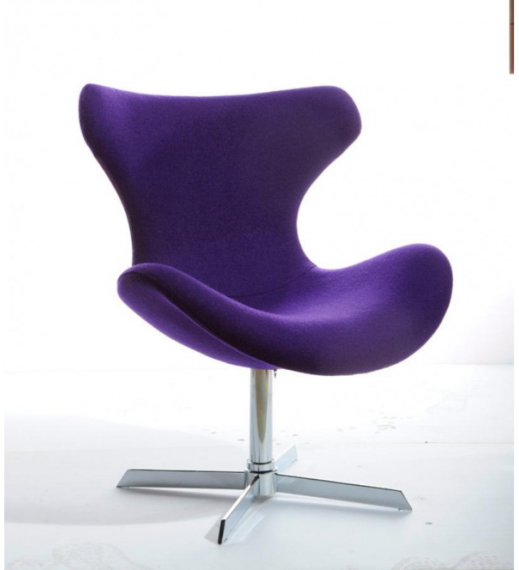 Purple Fabric Lounge Chair VIG Modrest Aludra Modern Contemporary 