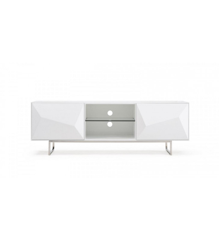 Glossy White TV Stand VIG Modrest Vanguard Modern Contemporary