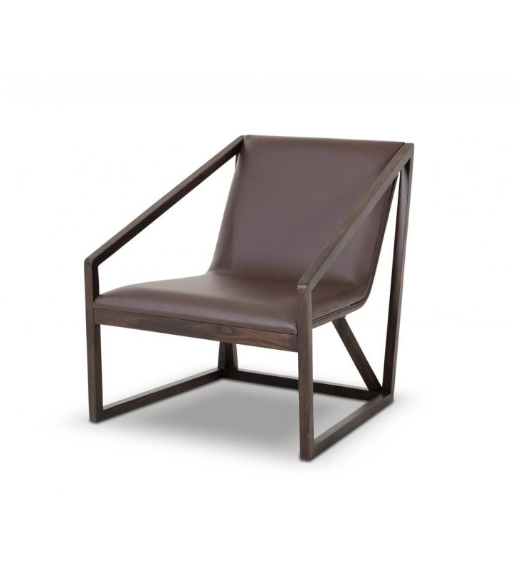 Brown Eco-Leather Lounge Chair VIG Divani Casa Taranto Modern Contemporary