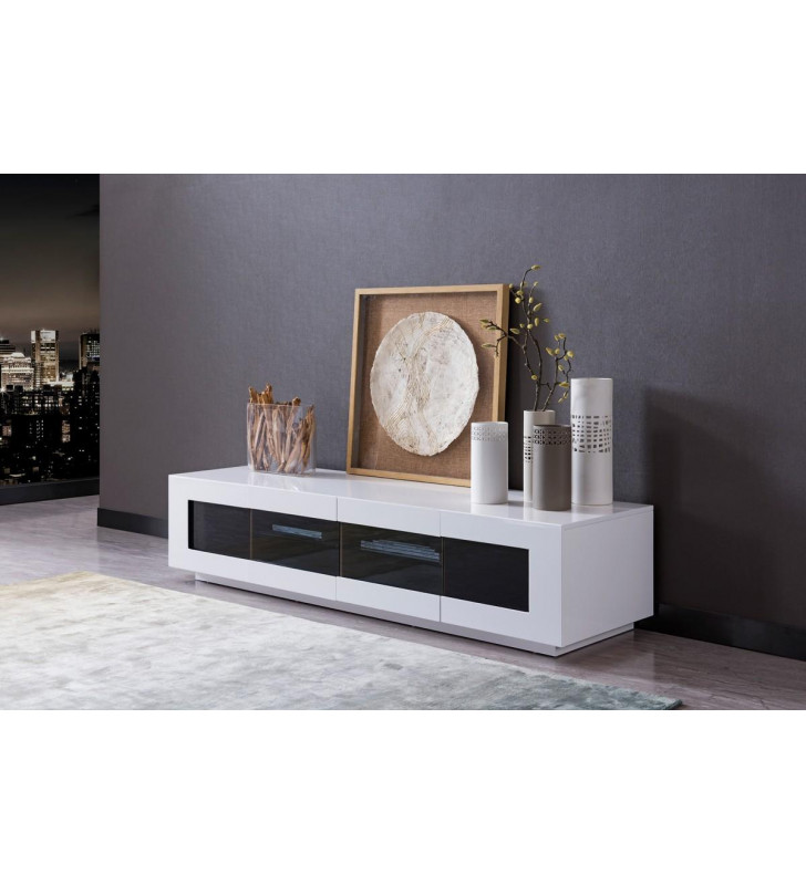 Small Glossy White TV Unit Modern VIG Modrest Frost 