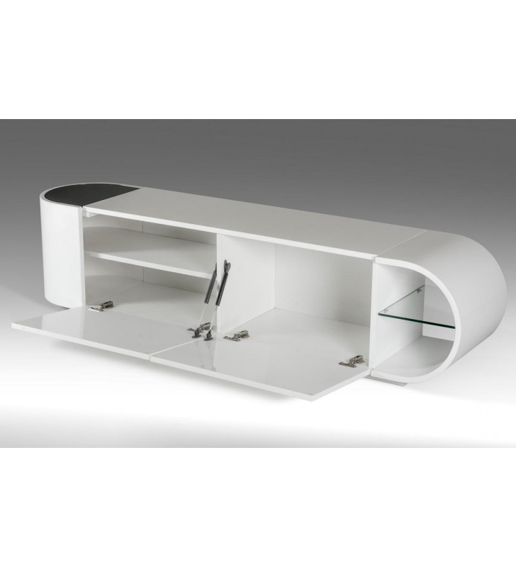 Glossy White TV Stand VIG Modrest Nelly Modern Contemporary