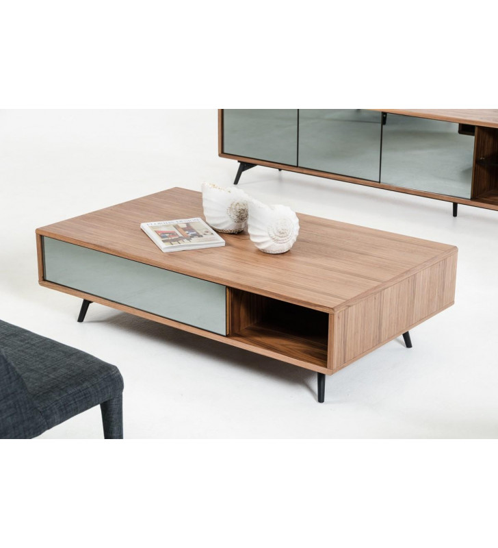 VIG Modrest Kennedy Modern Walnut Coffee Table Contemporary