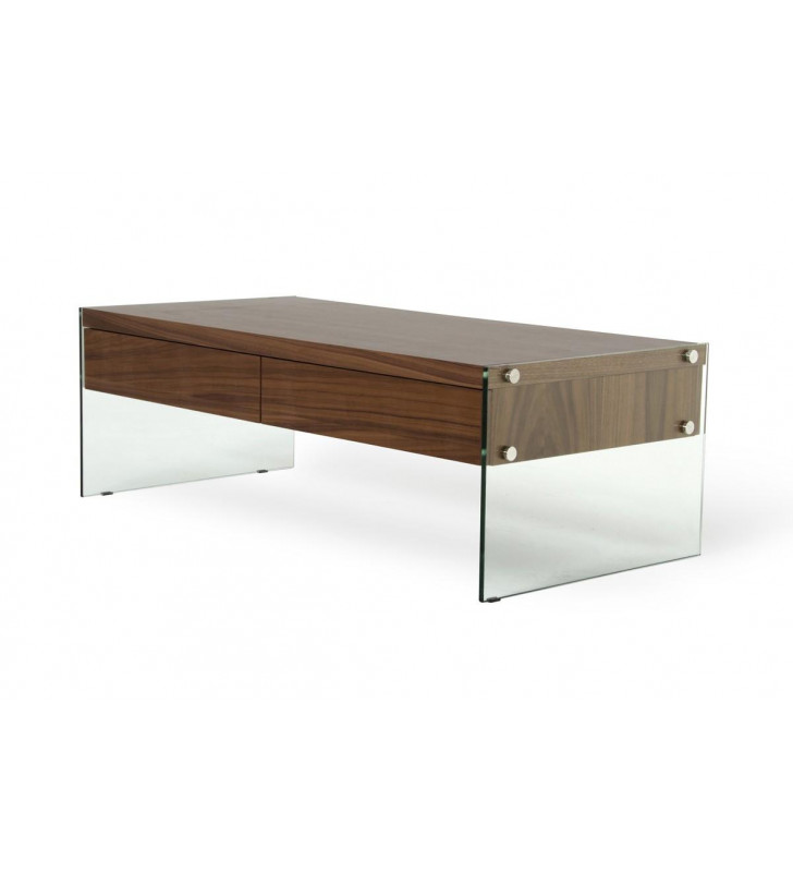 VIG Modrest Aura Modern Walnut Floating Coffee Table Contemporary