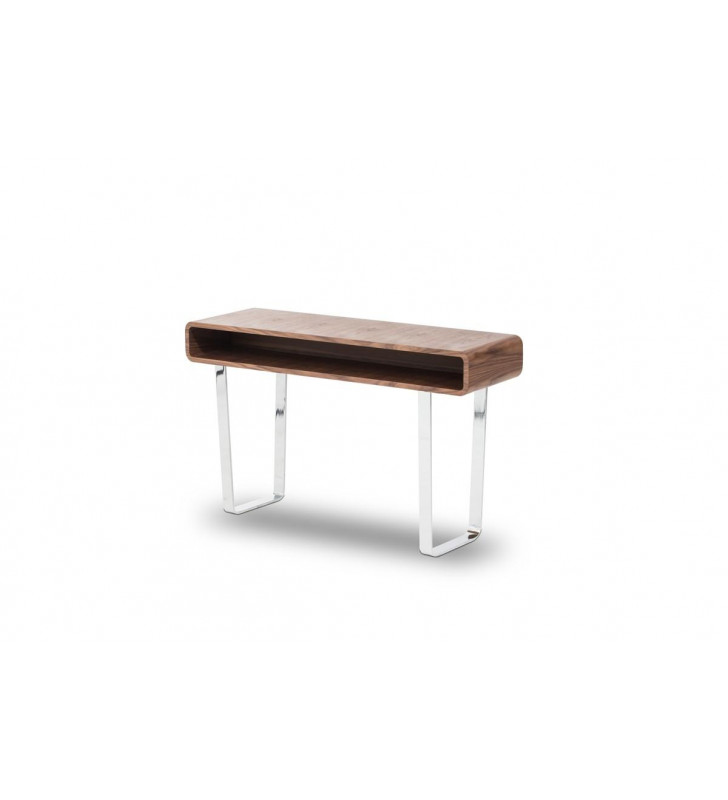 Walnut Console Table Steel Legs VIG Modrest Avis Modern Contemporary