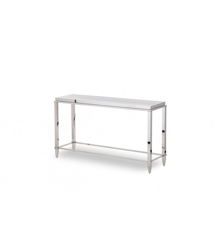 Glass & Stainless Steel Console Table VIG Modrest Agar Modern Contemporary