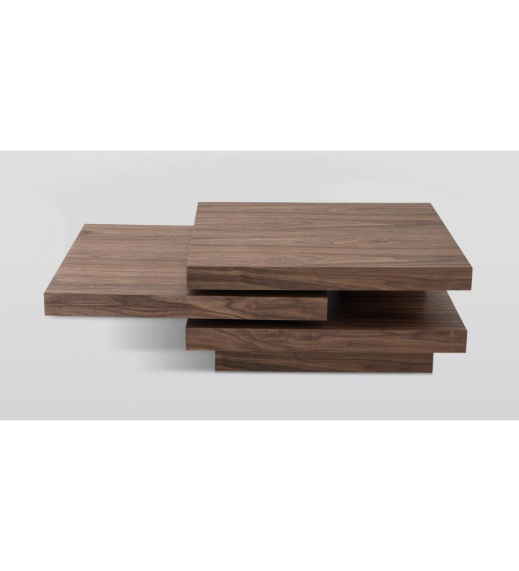 Walnut Coffee Table VIG Modrest Lani Modern Contemporary