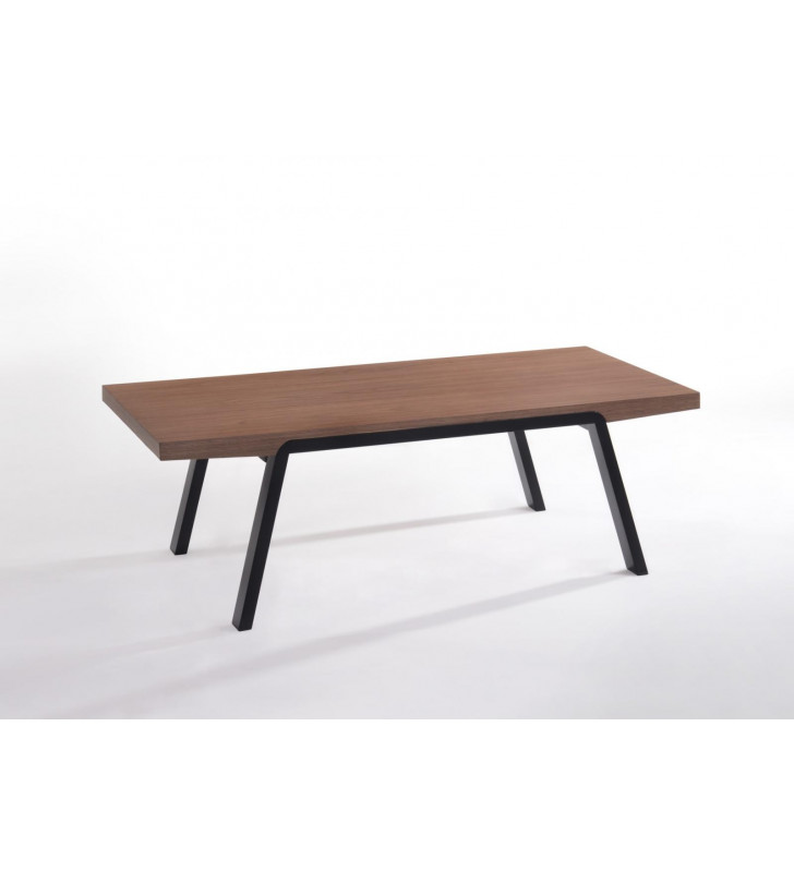 Walnut & Black Coffee Table VIG Modrest Rhett Modern Contemporary