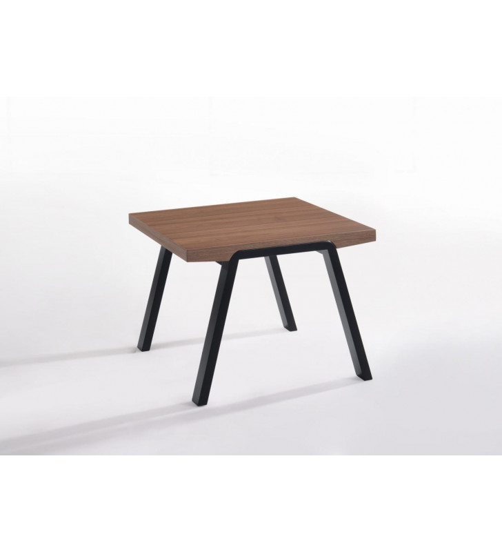 Walnut & Black End Table VIG Modrest Rhett Modern Contemporary
