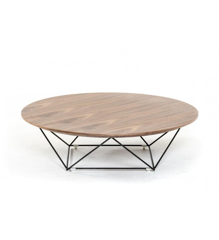 Walnut Coffee Table VIG Modrest Spoke Modern Contemporary