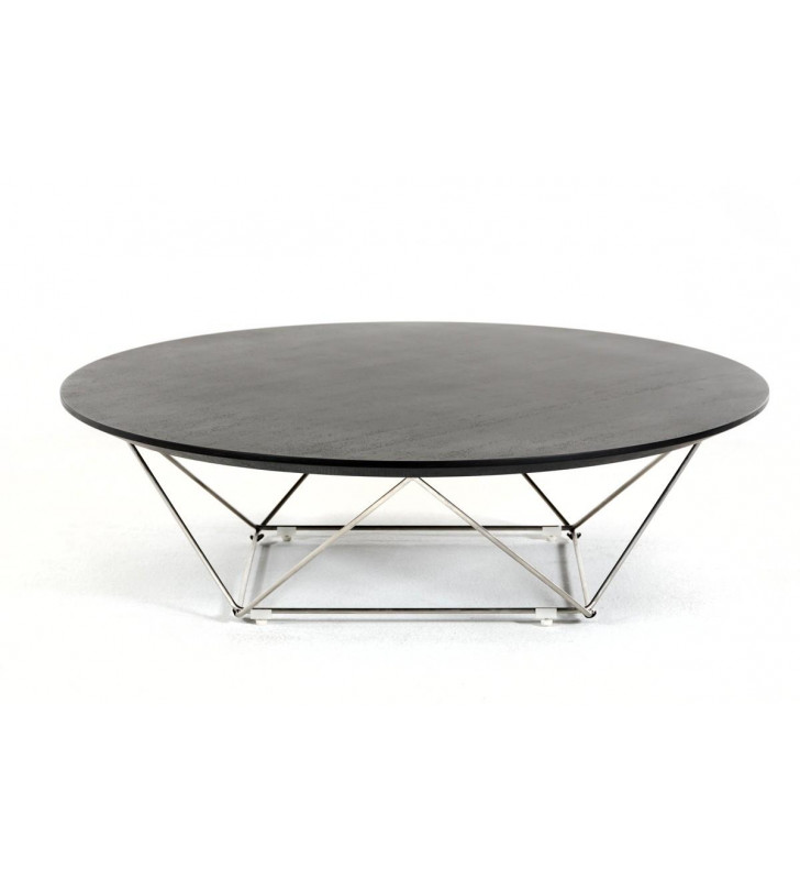 Wenge Round Coffee Table VIG Modrest Spoke Modern Contemporary