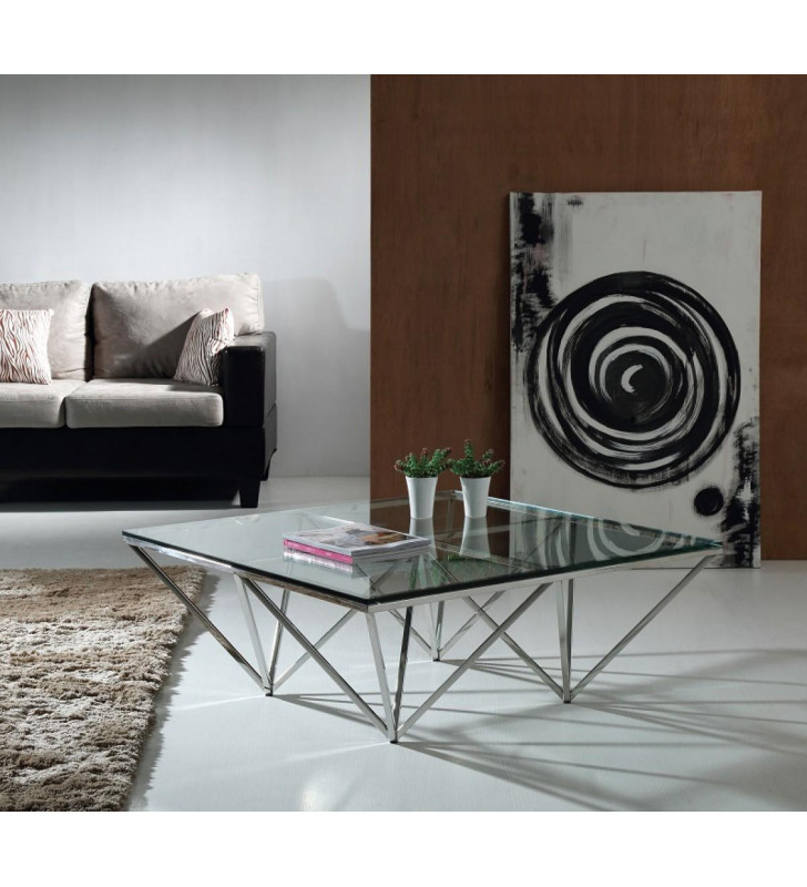 Glass Coffee Table VIG Modrest Newark Contemporary 