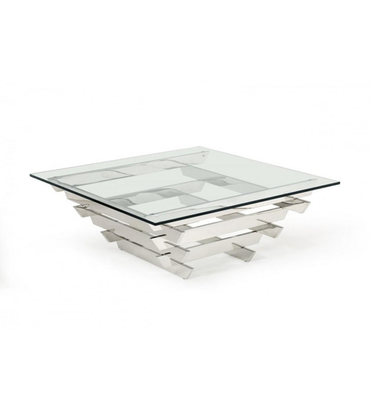 Square Glass Coffee Table VIG Modrest Upton Modern Contemporary