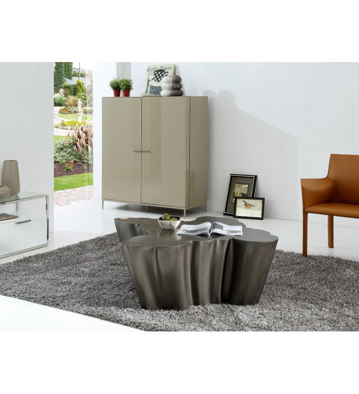 Gun Metal Black Coffee Table VIG Modrest Knollwood Contemporary Modern 