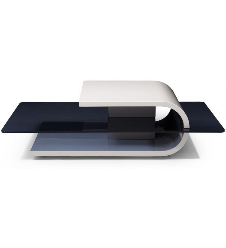 Two-Tone Glass Coffee Table VIG Modrest Senna Modern Contemporary