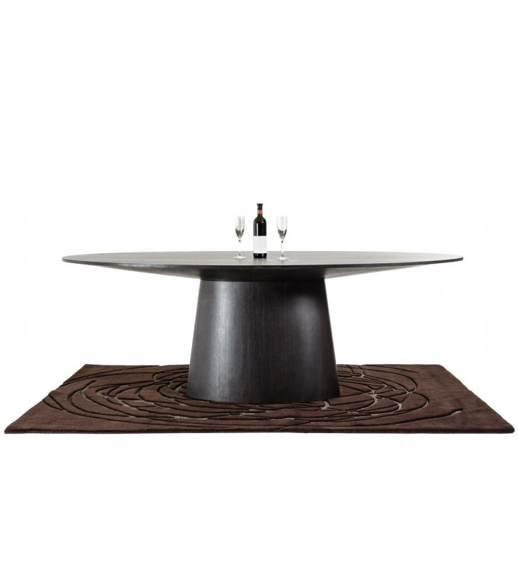Wenge Oval Dining Table VIG Modrest Stepford Modern Contemporary