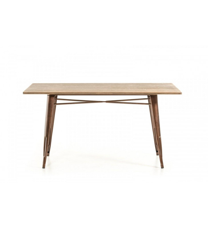 VIG Modrest Ford Modern Copper & Wood Dining Table Contemporary
