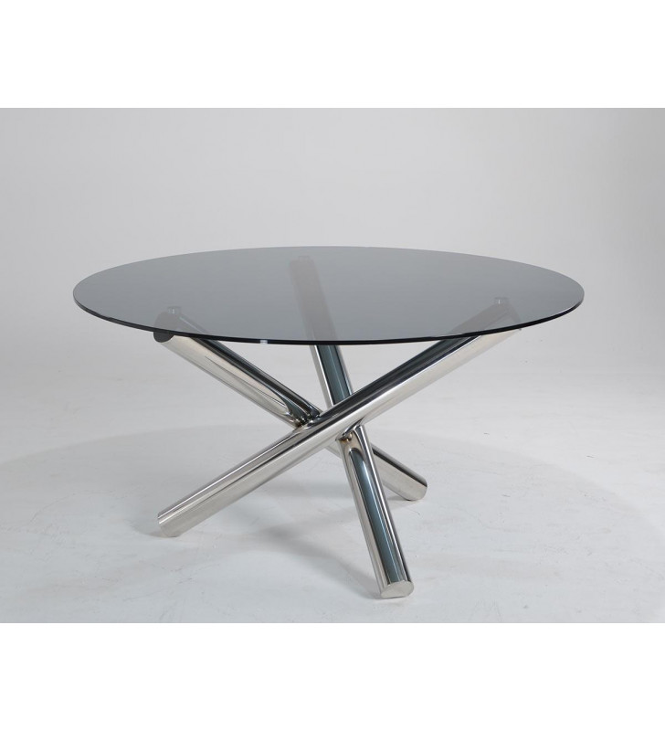 Round Dining Table Steel Base VIG Furniture Modrest Frau Modern Contemporary
