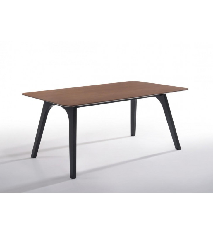 Walnut & Black Dining Table VIG Modrest Laken Modern Contemporary
