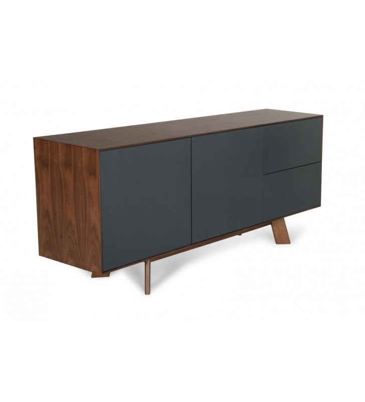 VIG Furniture Modrest Weylyn Charcoal Grey & Walnut Buffet Modern Contemporary