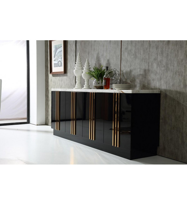 VIG Modrest Kingsley Marble & Rosegold Buffet Modern Contemporary