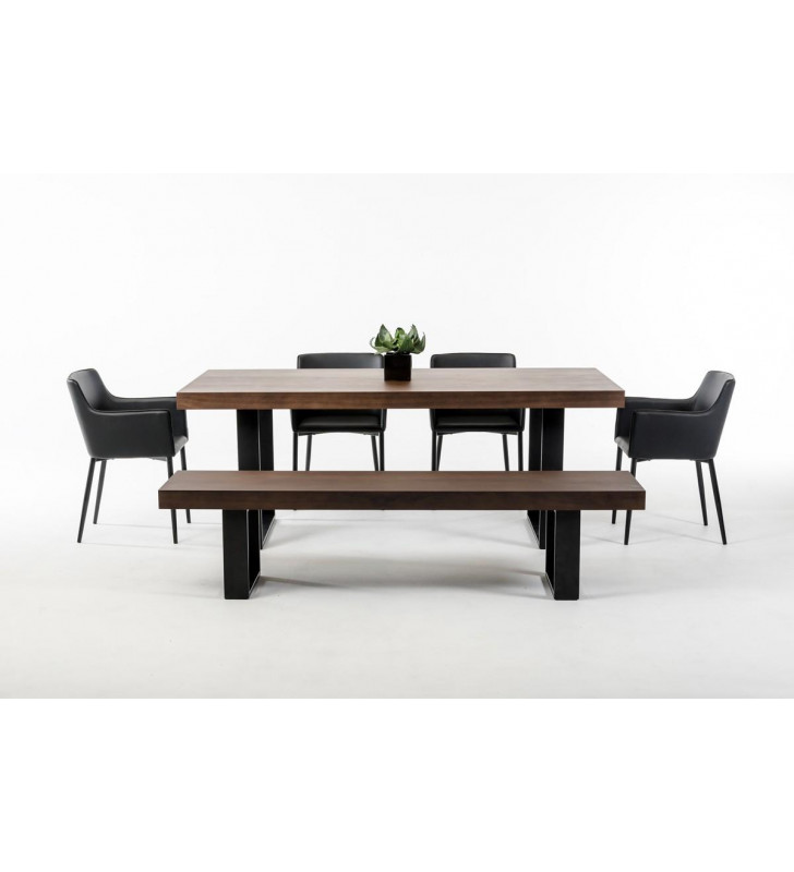 Walnut Dining Table VIG Furniture Modrest Lola Modern Contemporary