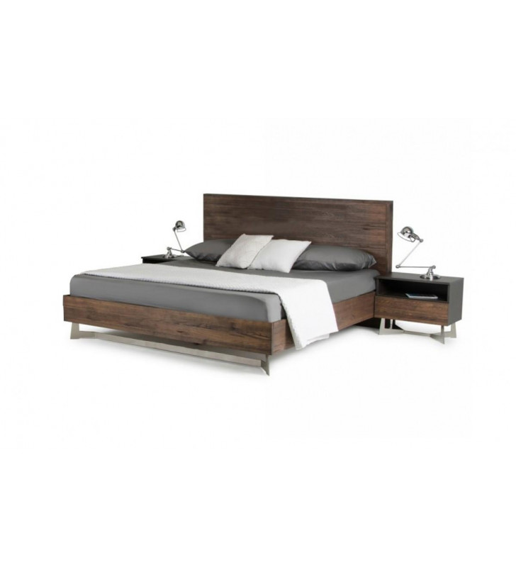 VIG Modrest Wharton Dark Aged Oak King Bedroom Set 2Pcs Contemporary Modern