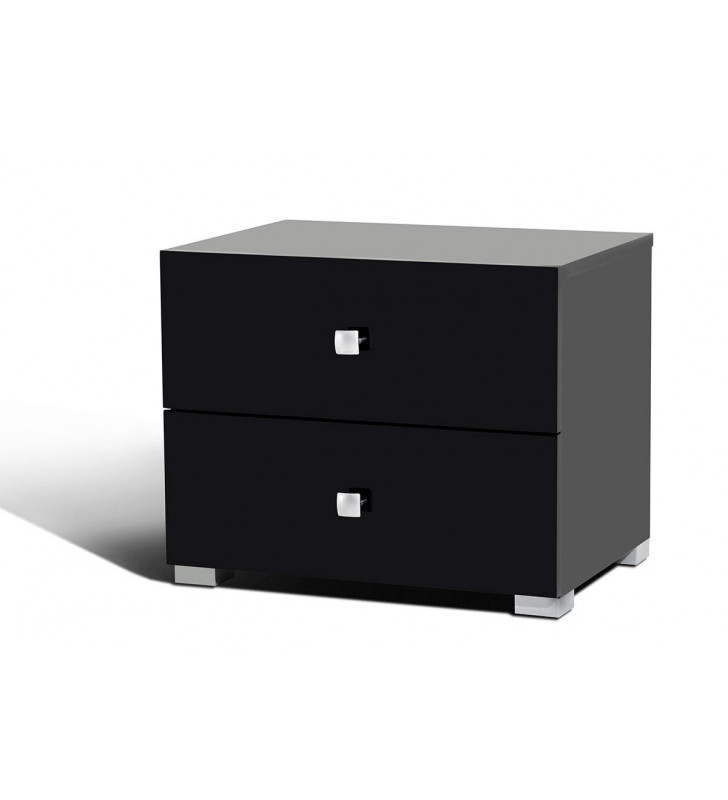 VIG Modrest Lyrica Black Lacquer Nightstand Modern Contemporary