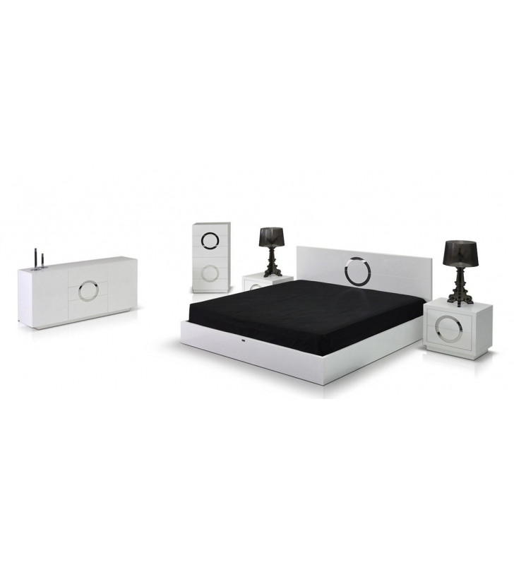 VIG A&X Ovidius Luxury White Crocodile Texture King Bedroom Set 2Pcs Modern