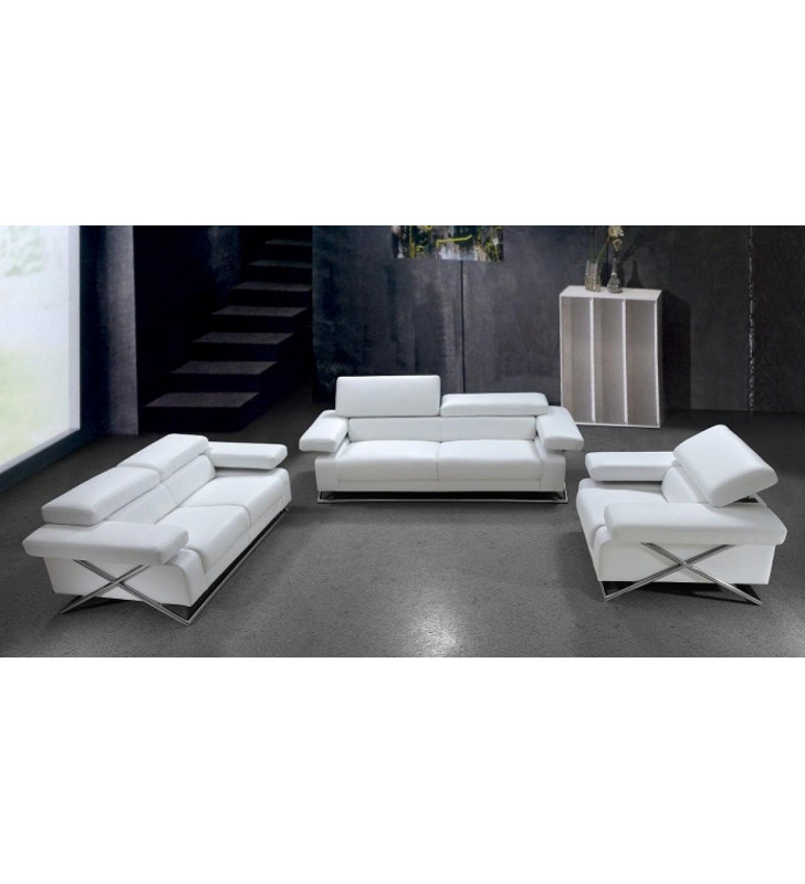 VIG Divani Casa Linx White Italian Leather Sofa Set SPECIAL ORDER