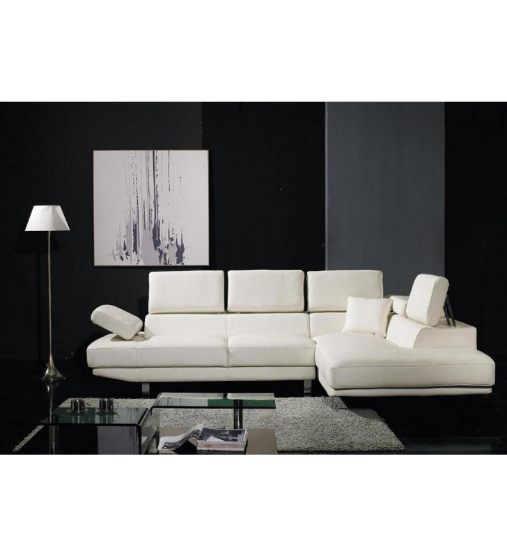 VIG Divani Casa T60 Ultra Modern White Bonded Leather Sectional Sofa 