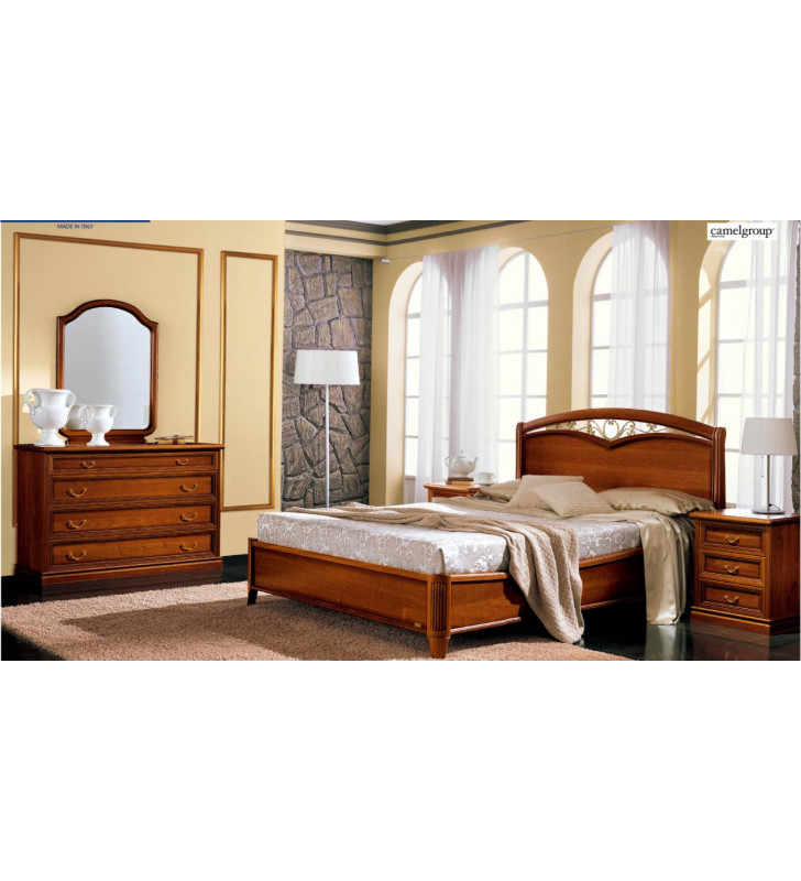 Walnut Finish Queen Bedroom Set 5Pcs Made In ITALY Nostalgia Comp 6 ESF Modern