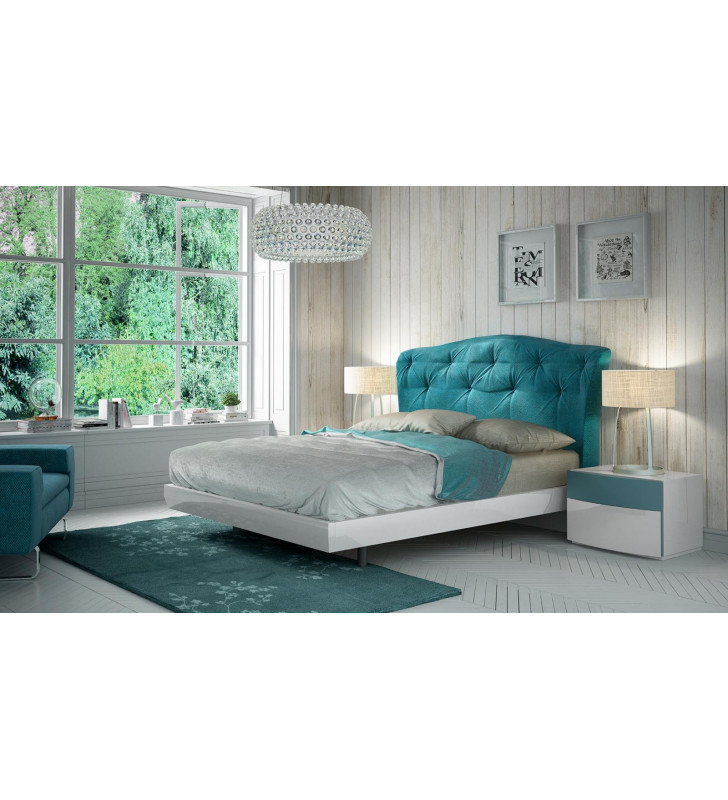 ESF Fenicia Composition 5 Queen Bedroom White & Turquoise 3Pcs SPECIAL ORDER