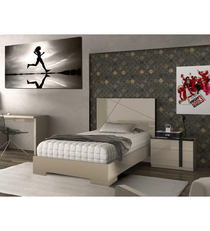 ESF Fenicia Composition 73 Beige Lacquer Finish Twin Size Bed SPECIAL ORDER
