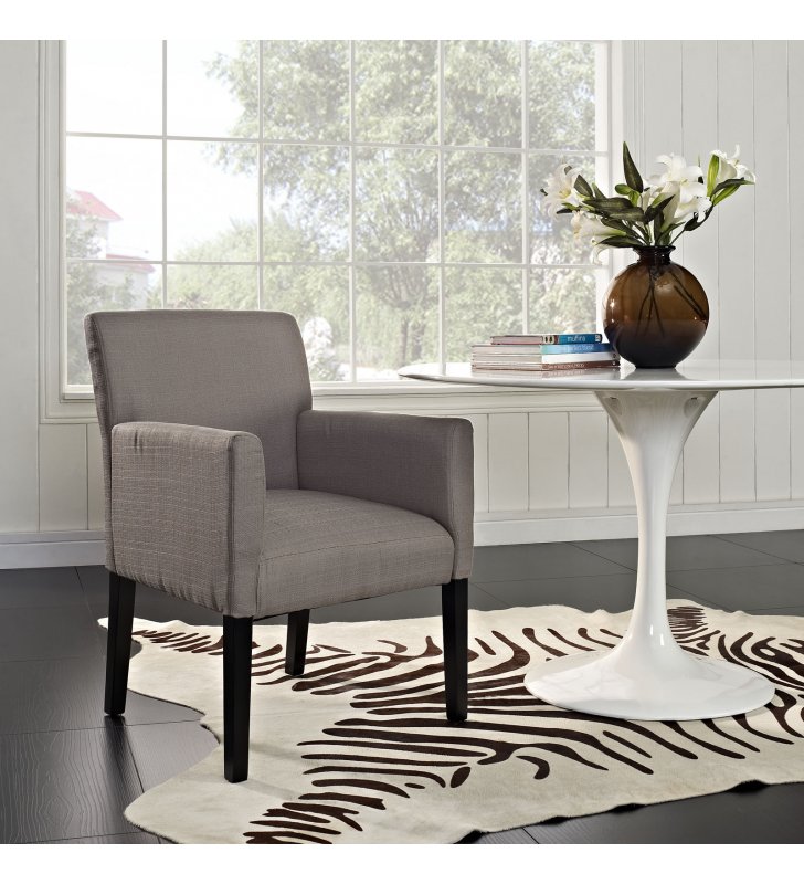 Chloe Upholstered Fabric Armchair in Gray - Lexmod
