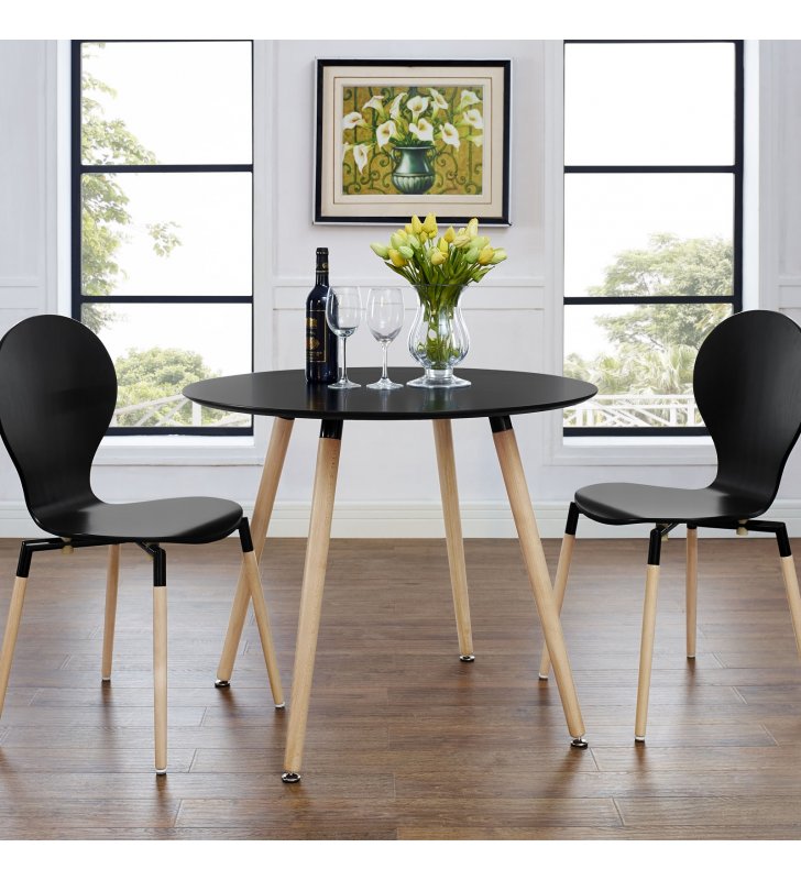 Track Round Dining Table in Black - Lexmod