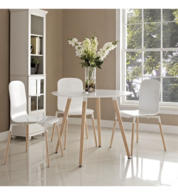 Track Round Dining Table in White - Lexmod