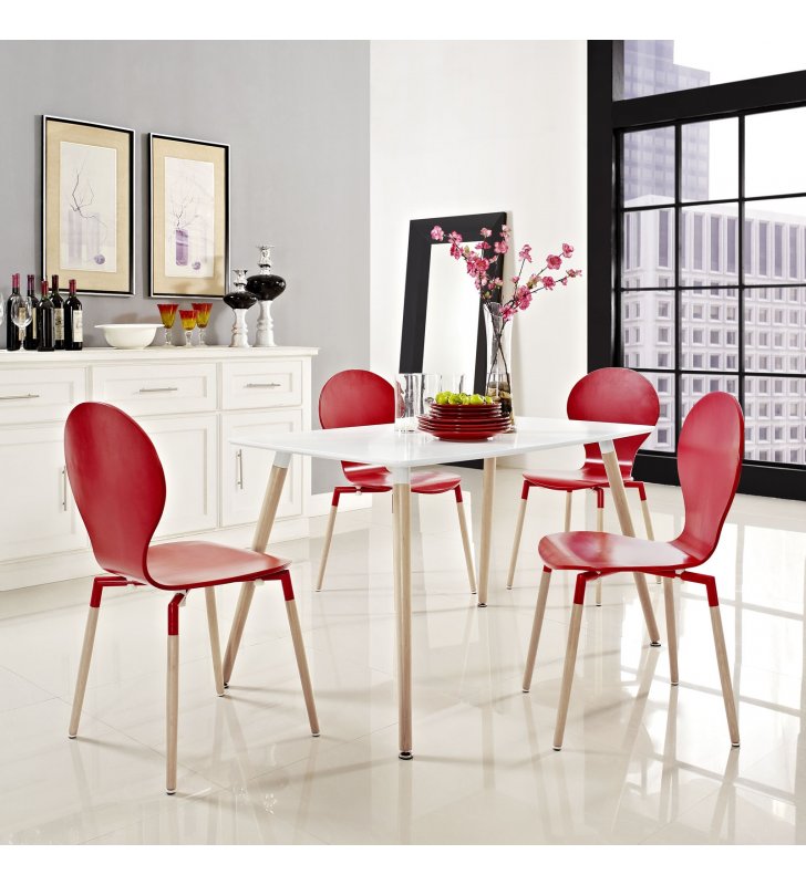 Field Rectangle Dining Table in White - Lexmod